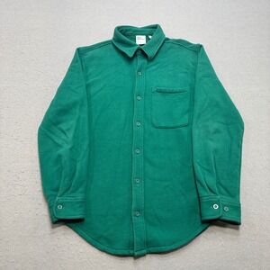 TNA Aritzia Shirt Jacket Women's M Green Cozy Fleece Boyfriend Fit Sweetfleece